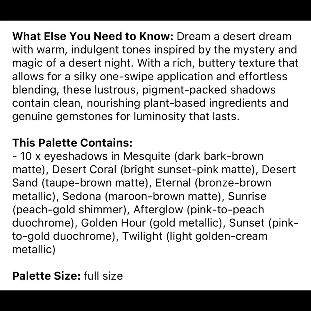 ✨ Athr Beauty Desert Sunset Eyeshadow Palette